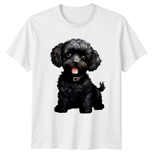 Black poodle dog shirt - t, cute