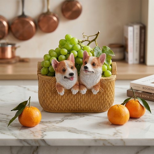 Two corgi dogs statue with - dogs,