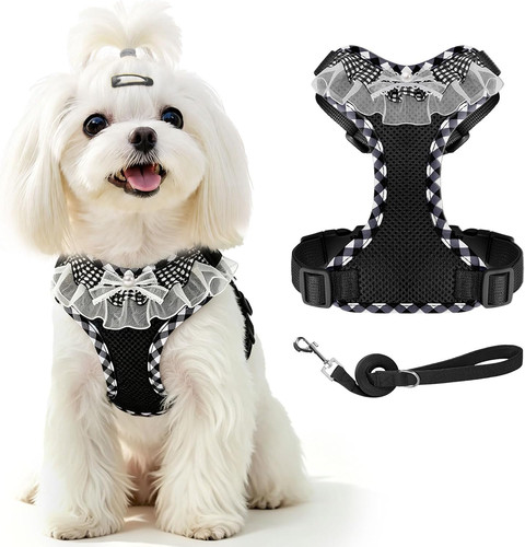 Cute ruffle plaid puppy - ruffle,