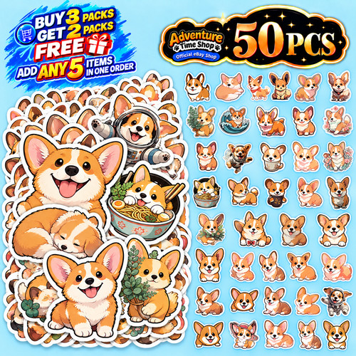 50pcs cute corgi - 50pcs,